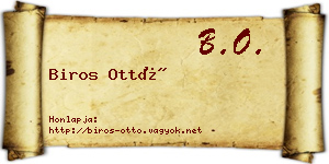 Biros Ottó névjegykártya